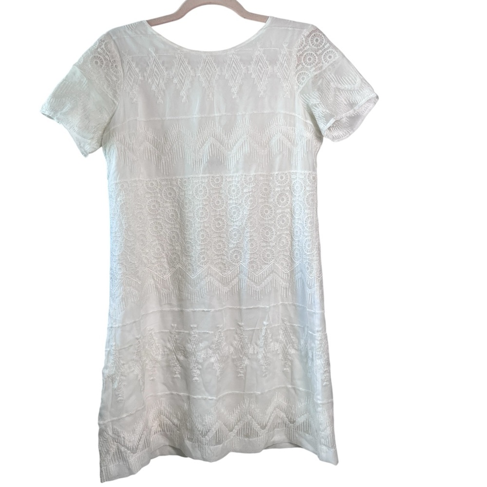 Abercrombie Fitch White Lace Embroidered Mini Dress S Boho Cottagecore Summer
